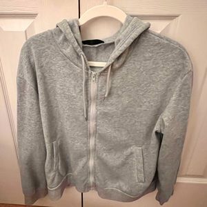 Gray zip up